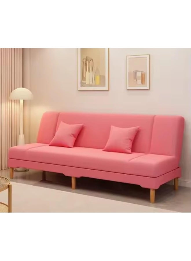 Modern Convertible Sofa Bed in Pink Velvet