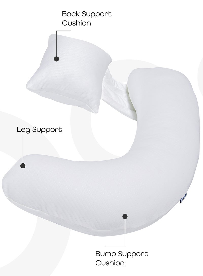 Moon Multi-Position Pregnancy Pillow - White - Image 2