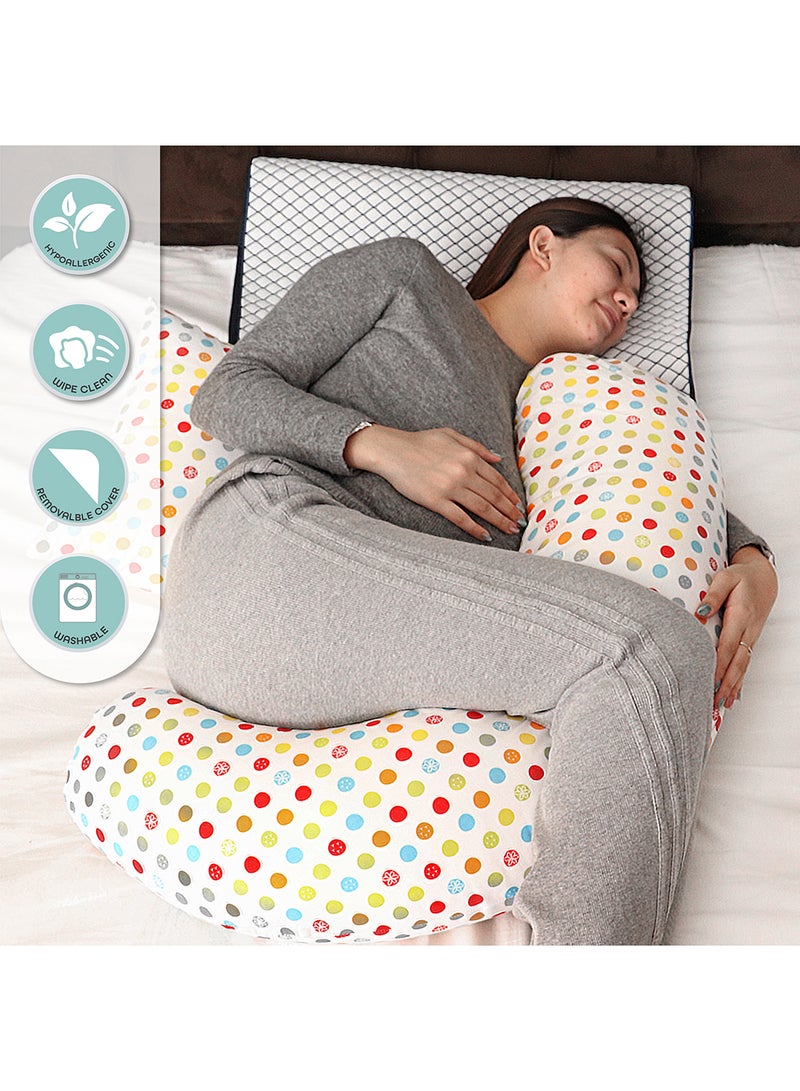 Moon Multi-Position Pregnancy Pillow - White - Image 4