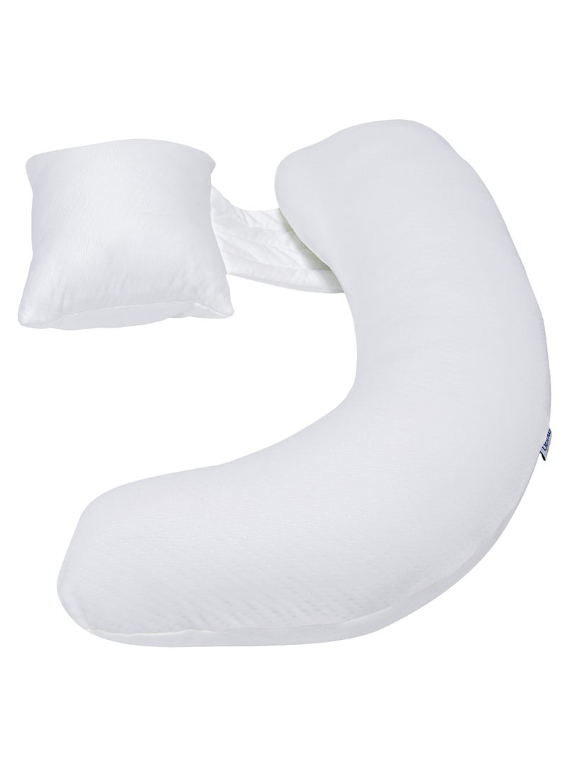 Moon Multi-Position Pregnancy Pillow - White - Image 1