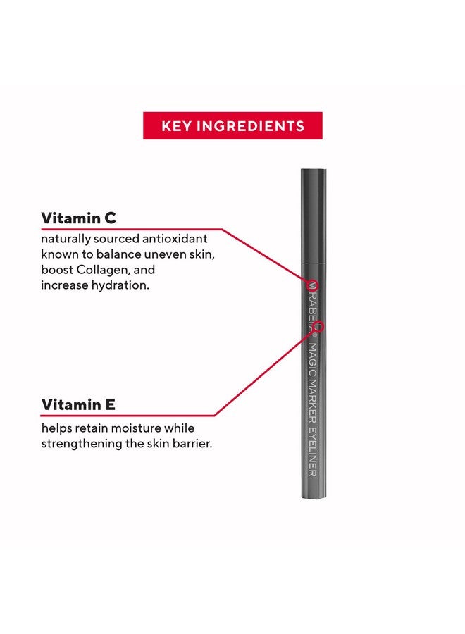 Mirabella Mirabella Black Magic Marker Waterproof Liquid Eyeliner, Long-Lasting Smudge-Proof Matte Black Eyeliner with Felt Brush-Tip for Precise Controlled Application and Antioxidants Vitamin C and E - Image 4