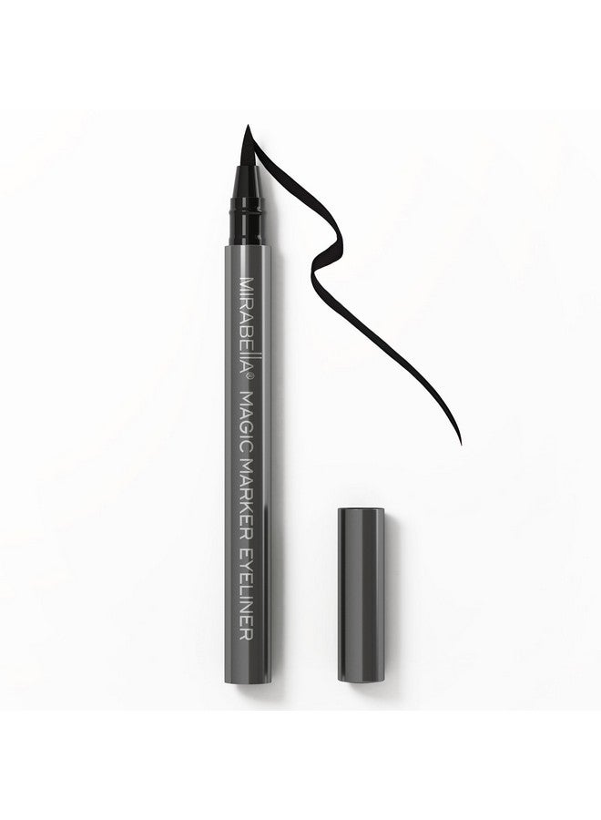 Mirabella Mirabella Black Magic Marker Waterproof Liquid Eyeliner, Long-Lasting Smudge-Proof Matte Black Eyeliner with Felt Brush-Tip for Precise Controlled Application and Antioxidants Vitamin C and E - Image 1