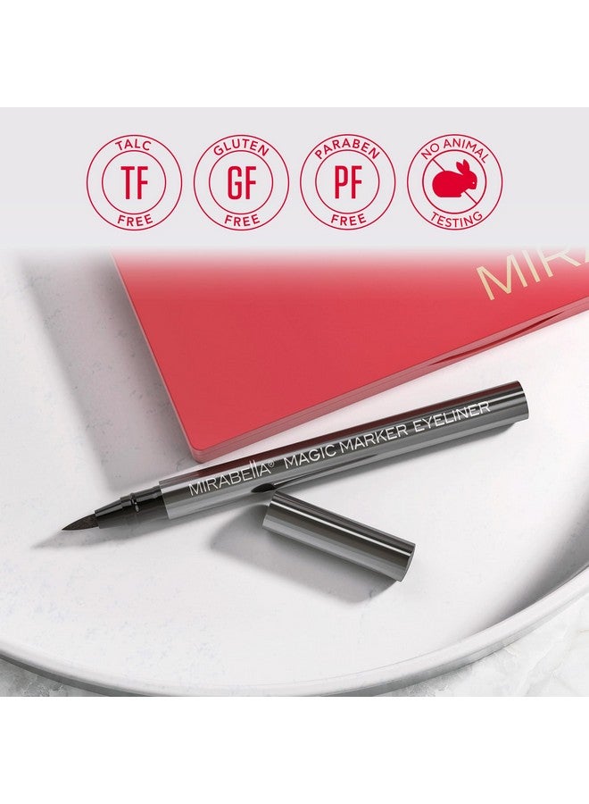 Mirabella Mirabella Black Magic Marker Waterproof Liquid Eyeliner, Long-Lasting Smudge-Proof Matte Black Eyeliner with Felt Brush-Tip for Precise Controlled Application and Antioxidants Vitamin C and E - Image 5