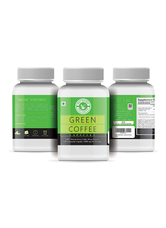 Holy Natural Green Coffee Capsule (120 Cap), Dietary Supplement, Weight Management, Immune Booster, Perfect For Men & Women.