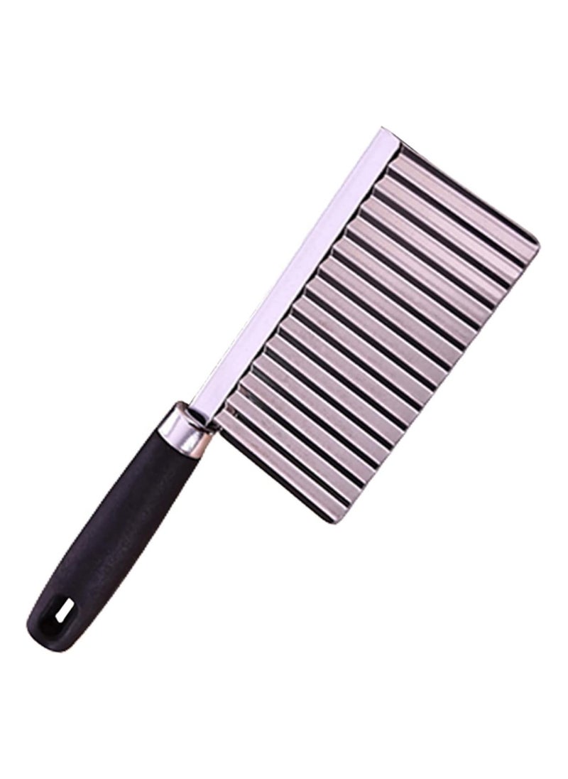 Estrico New Potato Cutter, Crinkle Choppers French Fries Chips Chopping Knives with Wavy Blade Kitchen Cooking Tool Stainless Steel Potato Cucumber Carrot Vegetable Salad Waves Cutting Small Tool  - Image 1