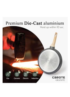 CAROTE Carote nonstick frying pan skillet non stick granite fry pan egg pan omelet pans stone cookware chef's pan PFOA free induction compatible classic granite 8 inch  - Image 5