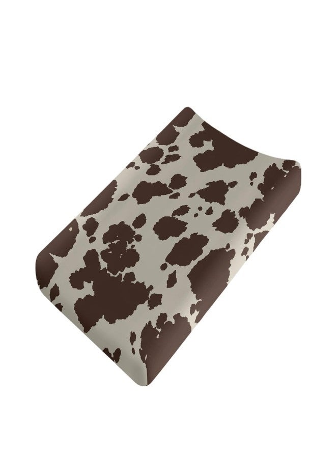 Wanyint Cows Print Stretchy Changing Pad Covers Ultra Soft Breathable Diaper Changing Table Cover for Baby Boys Girls,Fit Standard 16 x 32 Inch Changing Mats - Image 1