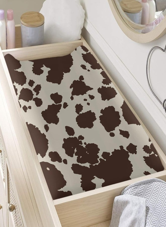 Wanyint Cows Print Stretchy Changing Pad Covers Ultra Soft Breathable Diaper Changing Table Cover for Baby Boys Girls,Fit Standard 16 x 32 Inch Changing Mats - Image 5
