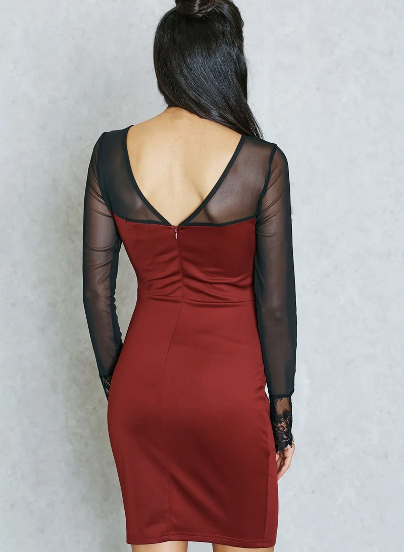 Ruby Q Lace Mesh Top Dress