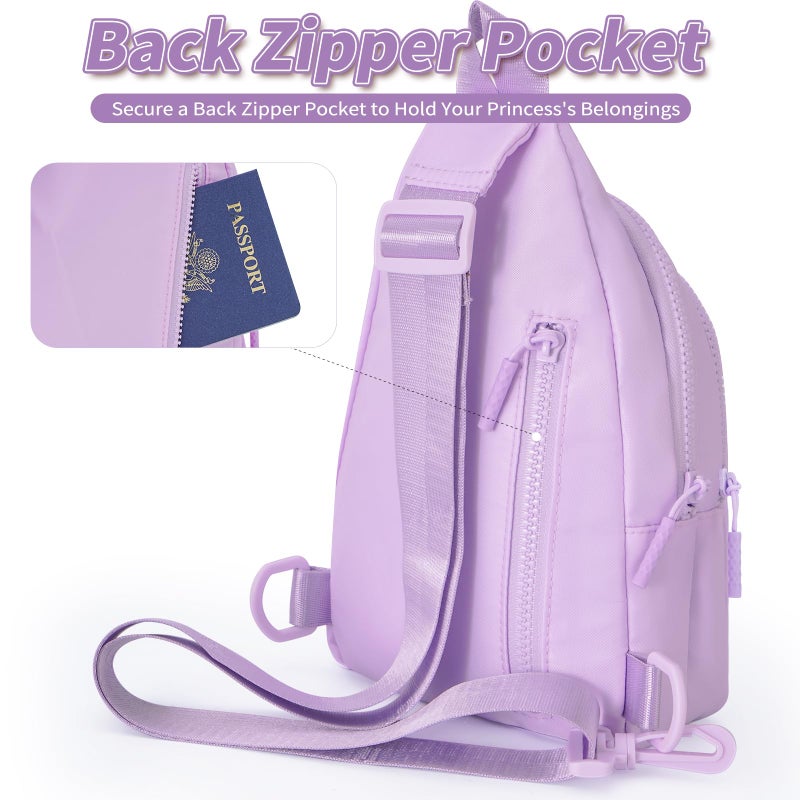 Fystdtote Easter Gifts Basket Stuffers for Teen Girls Kids | Birthday Gift for 3 4 5 6 7 8 9 10 11 12 13 14 Year Old Girl,Crossbody Sling Bag Backpack Fanny Pack Purse,Cute Trendy Stuff - Lavender,A - Image 4