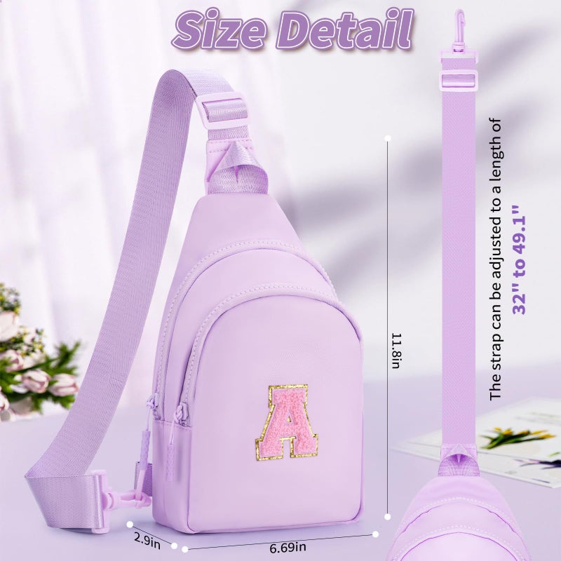 Fystdtote Easter Gifts Basket Stuffers for Teen Girls Kids | Birthday Gift for 3 4 5 6 7 8 9 10 11 12 13 14 Year Old Girl,Crossbody Sling Bag Backpack Fanny Pack Purse,Cute Trendy Stuff - Lavender,A - Image 5