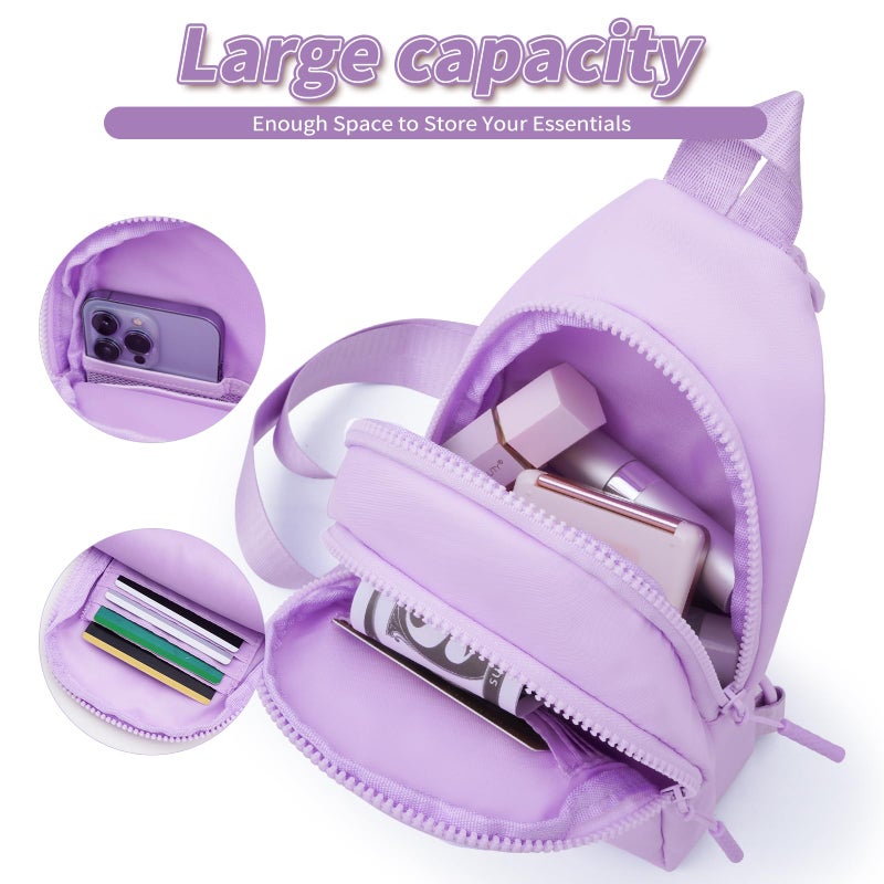 Fystdtote Easter Gifts Basket Stuffers for Teen Girls Kids | Birthday Gift for 3 4 5 6 7 8 9 10 11 12 13 14 Year Old Girl,Crossbody Sling Bag Backpack Fanny Pack Purse,Cute Trendy Stuff - Lavender,A - Image 3