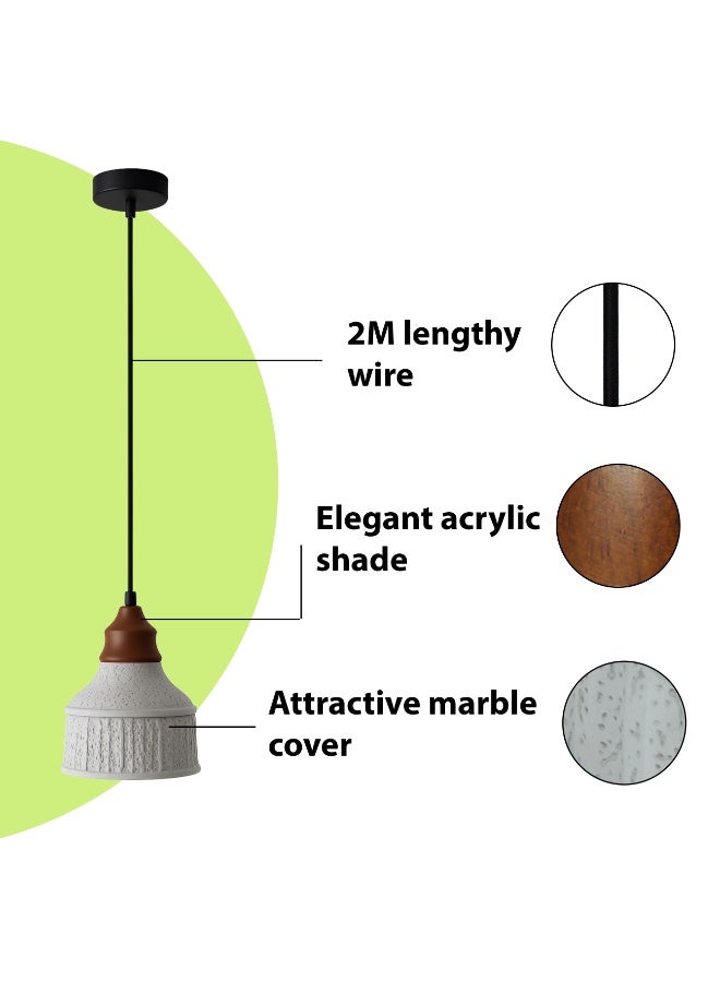 ALFRIDAY Stylish Marble-Effect Pendant Light with Warm 3000K Glow, Dimmable Accent Lighting - Image 3