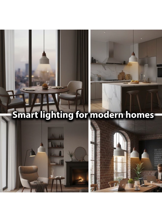 ALFRIDAY Stylish Marble-Effect Pendant Light with Warm 3000K Glow, Dimmable Accent Lighting - Image 4