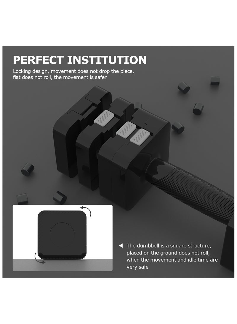 برايموز دمبل قابل للتعديل 10 كجم، مجموعة من 5 كجم، زوج من الدمبل الأسود على شكل مربع قابل للتعديل - Image 4