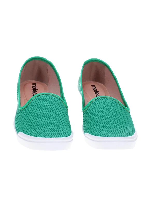 موليكا Moleca Ladies Closed/Flat Shoes Green | Made In Brazil