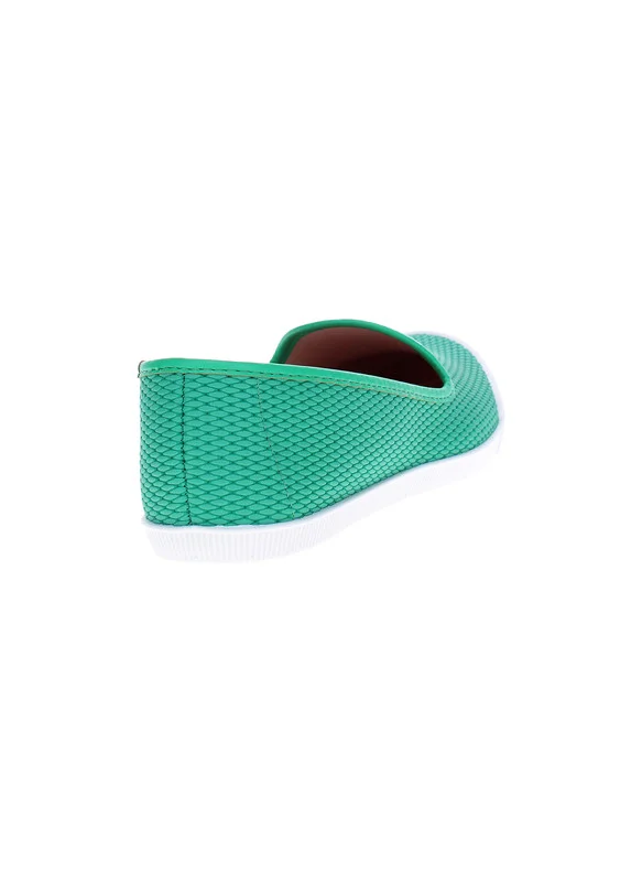 موليكا Moleca Ladies Closed/Flat Shoes Green | Made In Brazil