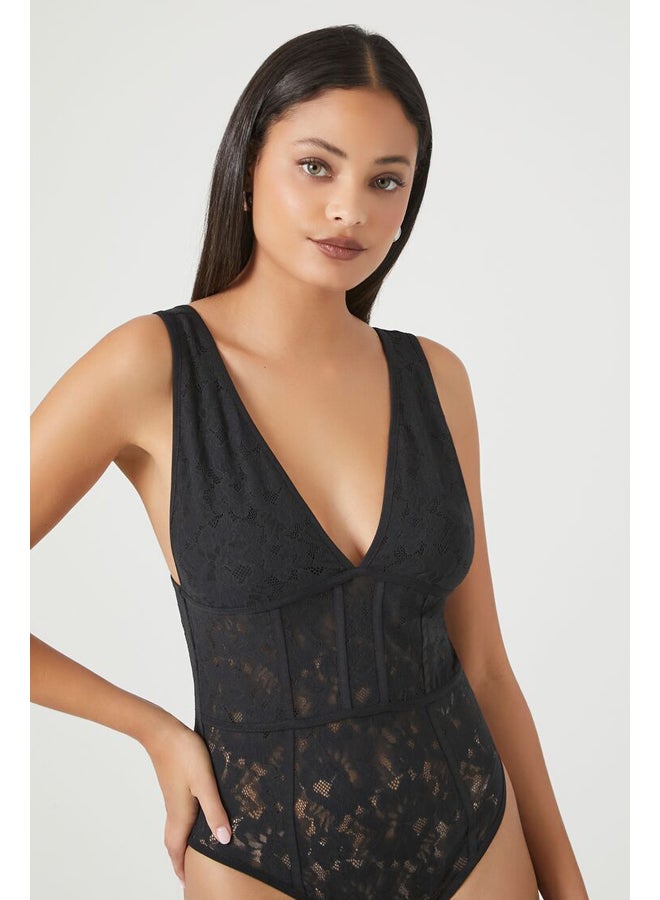 FOREVER 21 Plunging Lace Bodysuit - Image 2