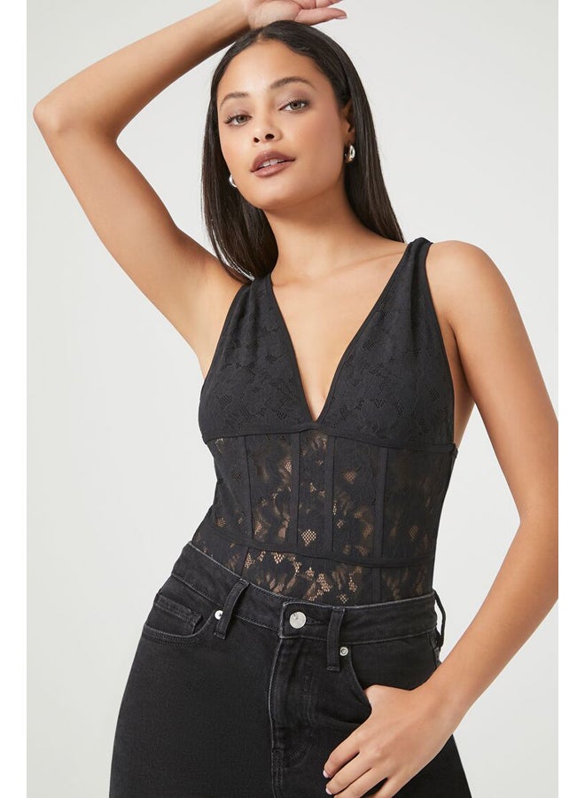FOREVER 21 Plunging Lace Bodysuit - Image 4