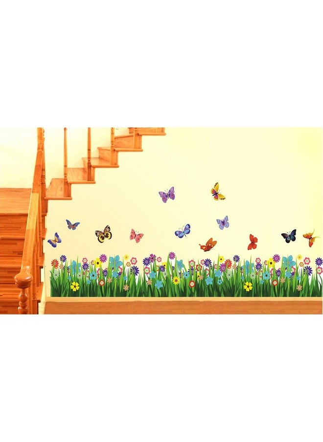 Decals Design Decals Design 'Walking in The Garden Flower' Wall Sticker (PVC Vinyl, 70 cm x 25 cm), Multicolour  - Image 1