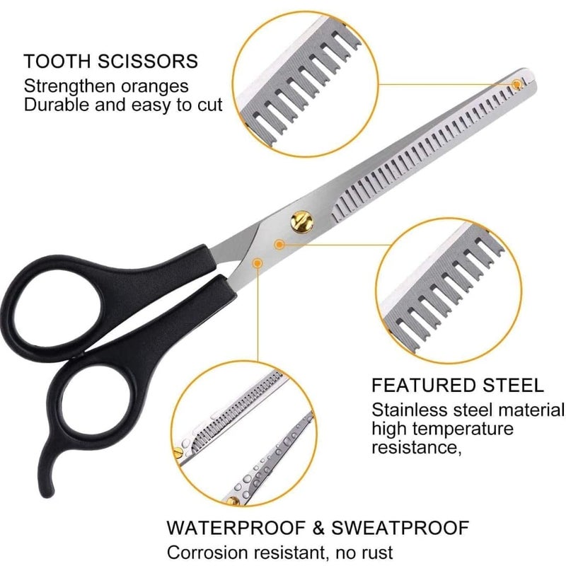 Generic Professional Salon Barber Hair Cutting Thinning Scissor Beard Hair Cutting Stainless Steel Scissors 6 Inch Set of 2 Silver  - Image 3