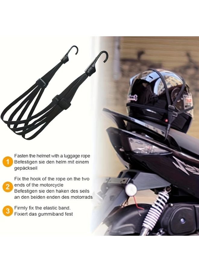 Black Bicycle Tie Down Straps 2pcs Elastic Luggage Tension Ropes with Hooks for Cycling Motorcycle - Image 5