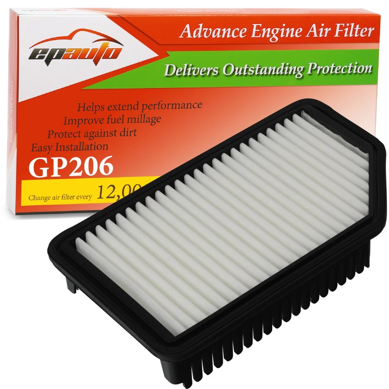 EPAuto GP206 CA11206 Engine Air Filter Replacement for Hyundai Accent 20122017 Veloster 20122017 Fits Kia Rio 20122017 Soul 20122019  for Improved Airflow and Fuel Efficiency
