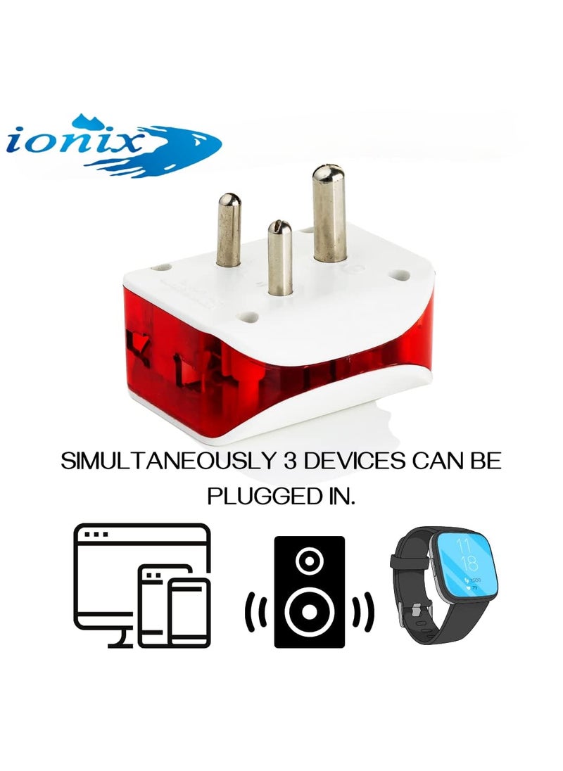 IONIX IONIX Multi Plug 3 Pin Plug Adapter Multiplug Sockets Plug Socket Multi Plug Adapter Smart Plug Three Pin Multiplug Socket Multiple Socket Plug 1 White  - Image 2