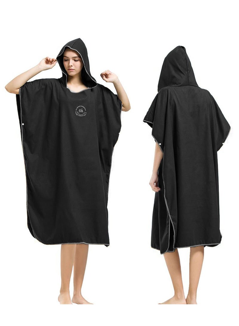 Quick-Dry Microfiber Surf Poncho & Wetsuit Changing Robe with Hood - Ideal for Beach, Pool, and Swim - Perfect for Adults - Image 1