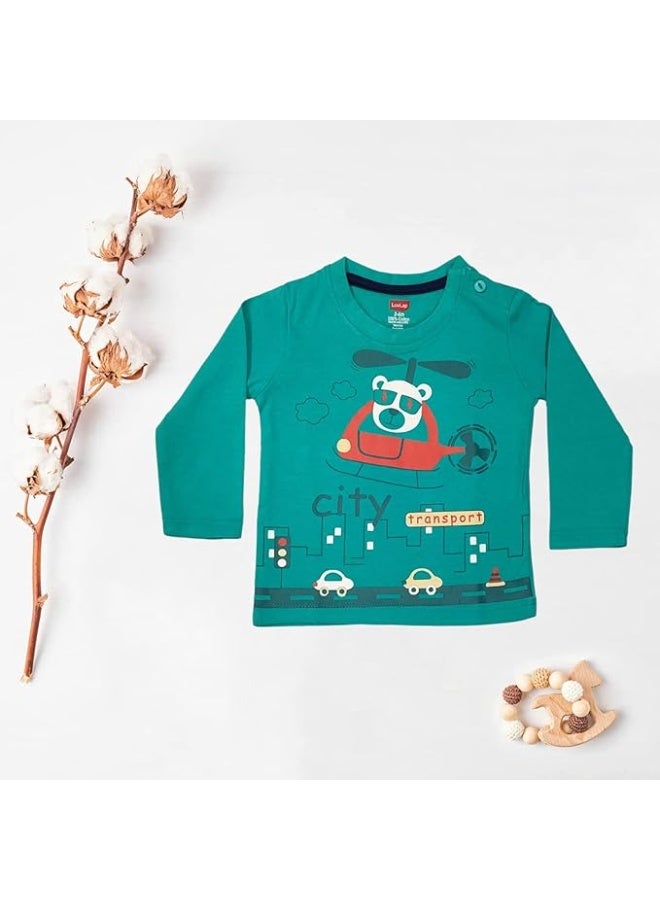 LuvLap Baby Boys Regular Fit 100% Cotton Full Sleeves Boys T-Shirt Set Pack of 3 - Image 1