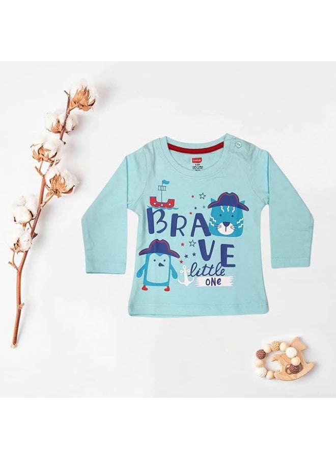 LuvLap Baby Boys Regular Fit 100% Cotton Full Sleeves Boys T-Shirt Set Pack of 3 - Image 4