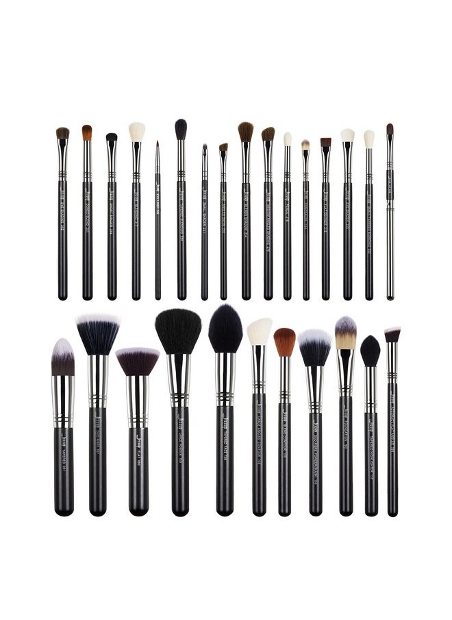Jessup - Makeup Brushes Set Professional 27 Pcs Brush Makeup Premium Synthetic Foundation Contour Powder Blush Highlighter Eyeshadow Concealer Brow Face Make Up Brushes Tools Blacksilver T133 - Image 1