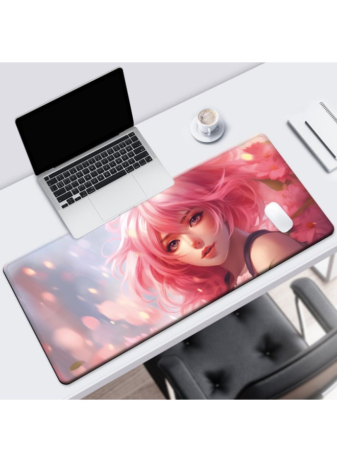 Generic - Super Large Mouse Pad Cute Anime Girl Two-dimensional Table Pad Non-slip Dirty-resistant E-sports Game Office Keyboard Pad-Color:220*180*2mm Without Locking Edge-Pattern:Bw1046 Piano Girl - Image 1