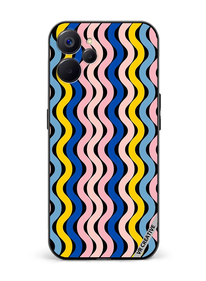 VR CREATIVE Protective Case Cover For Realme 10 5G Retro Vintage Waves Groove Design Multicolour - Image 1