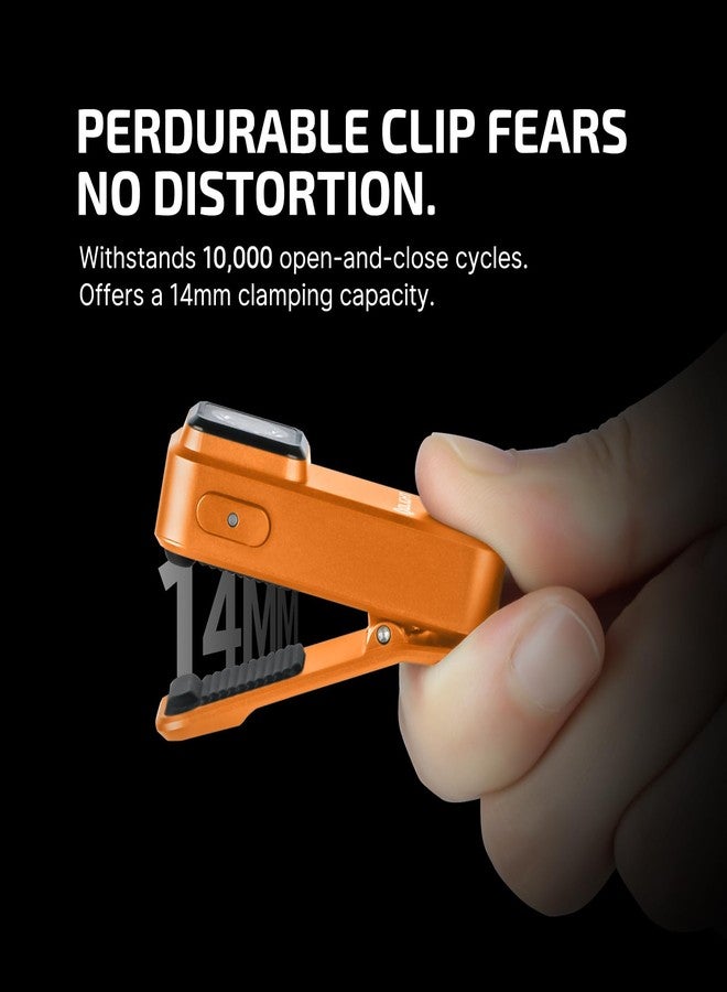 أولايت مصباح يدوي OLIGHT Oclip EDC قابل لإعادة الشحن بقوة 300 لومن ومصدرين ومشبك جيب مدمج، شحن USB-C مريح، مصابيح فلاش مغناطيسية للعمل وركوب الدراجات والطوارئ وأداة الإشارة (برتقالي) - Image 4