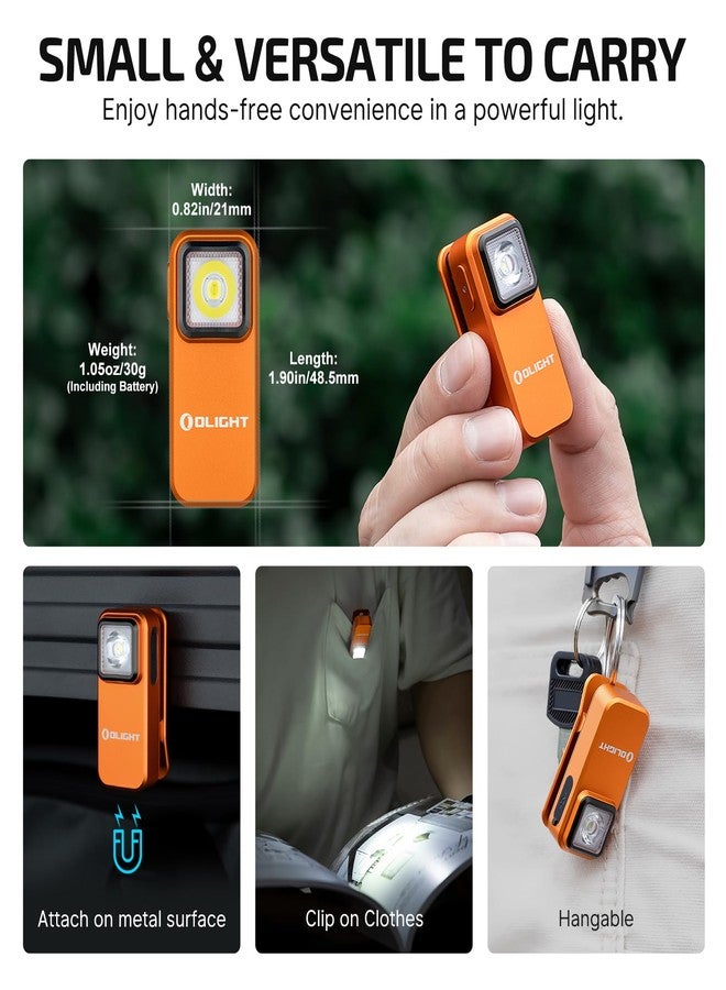 أولايت مصباح يدوي OLIGHT Oclip EDC قابل لإعادة الشحن بقوة 300 لومن ومصدرين ومشبك جيب مدمج، شحن USB-C مريح، مصابيح فلاش مغناطيسية للعمل وركوب الدراجات والطوارئ وأداة الإشارة (برتقالي) - Image 2