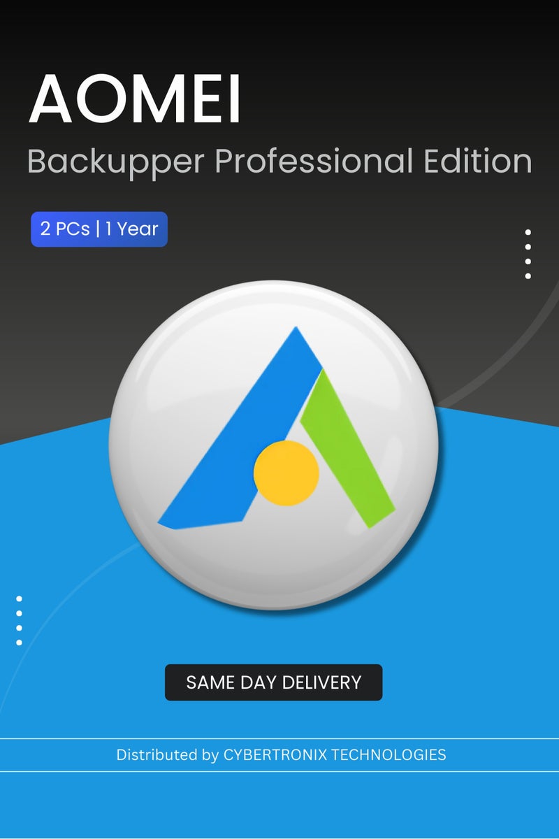 AOMEI AOMEI Backupper Professional Edition 2PCs |  1 Year | Digital License | SAME DAY DELIVERY