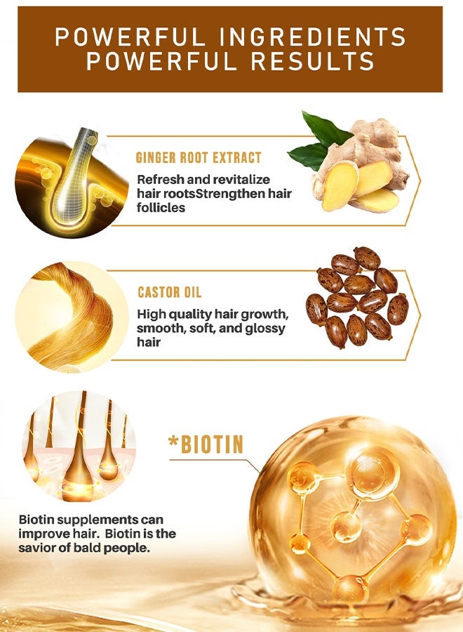 سوفازين سيروم بيوتين لنمو الشعر الفاخر، سيروم لتكثيف الشعر بزيت الخروع ومستخلص جذور الزنجبيل، سيروم لتكثيف الشعر وزيادة حجمه لتعزيز نمو الشعر، يقلل من تساقط الشعر 30 مل - Image 4