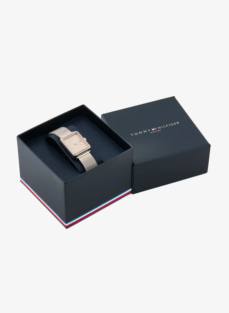 Tommy Hilfiger  2-Hand Womens Quartz Movement Watch With Carnation Gold-Tone Stainless Steel Mesh Bracelet - 1782792 for Women | Best Price UAE