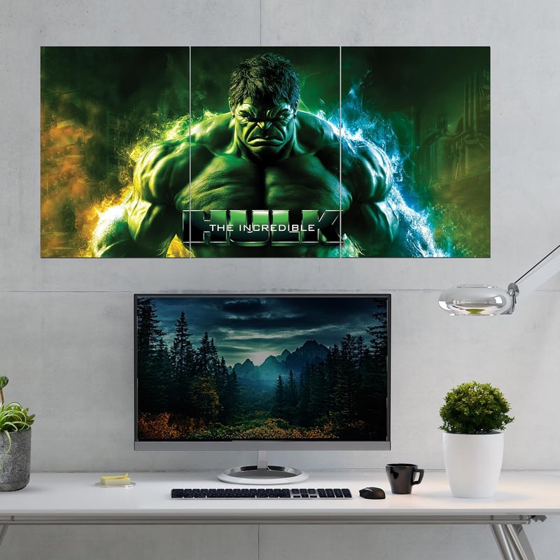PAPERO Hulk Wall Poster – A4 Size Split Panel Design | 300 GSM Art Paper | The Incredible Hulk Superhero Wall Decor for Kids & Marvel Fans - Image 2