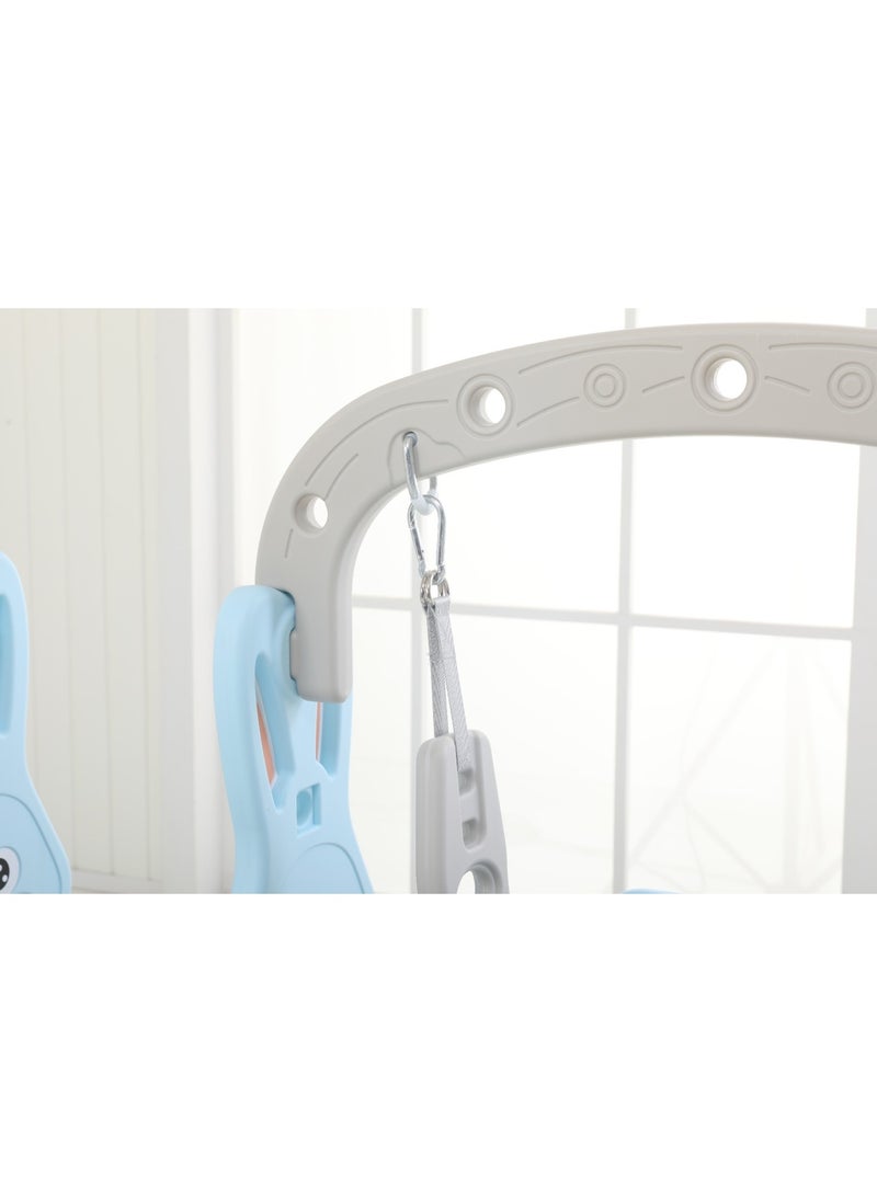 FULL JOY - Rabbit Slide With Swing And Basketball Hoop 3*1.Light Blue - Image 1