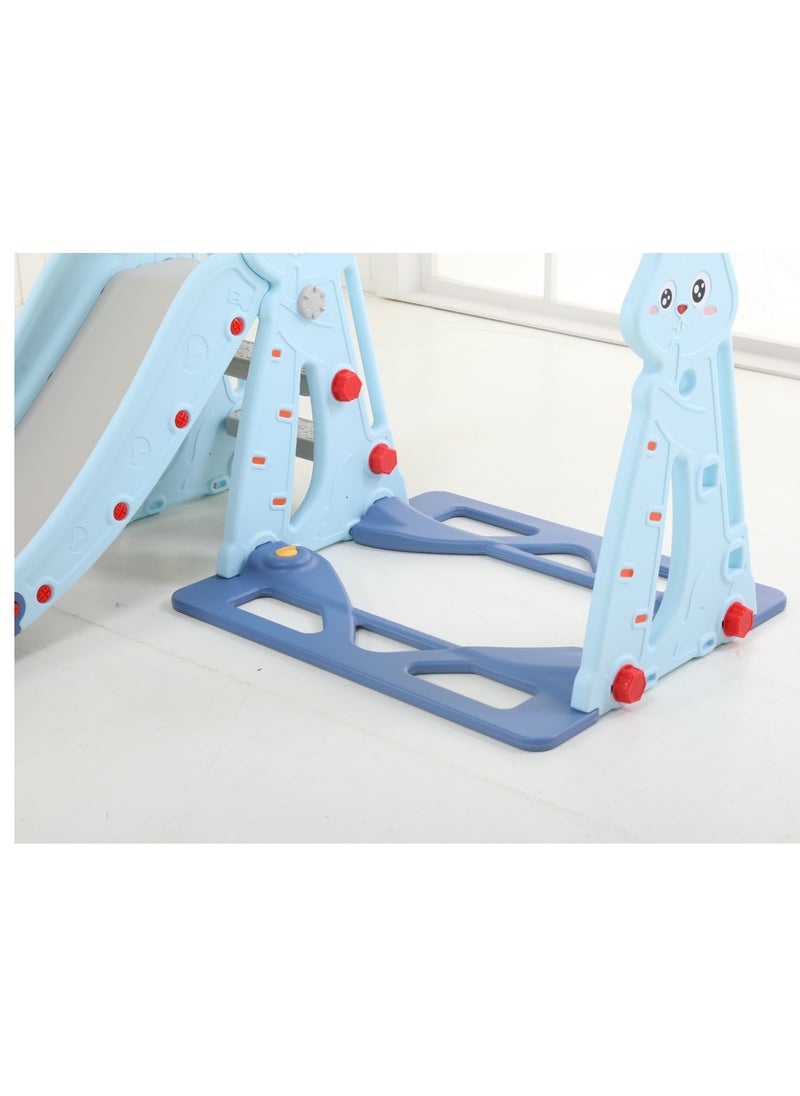 FULL JOY - Rabbit Slide With Swing And Basketball Hoop 3*1.Light Blue - Image 1