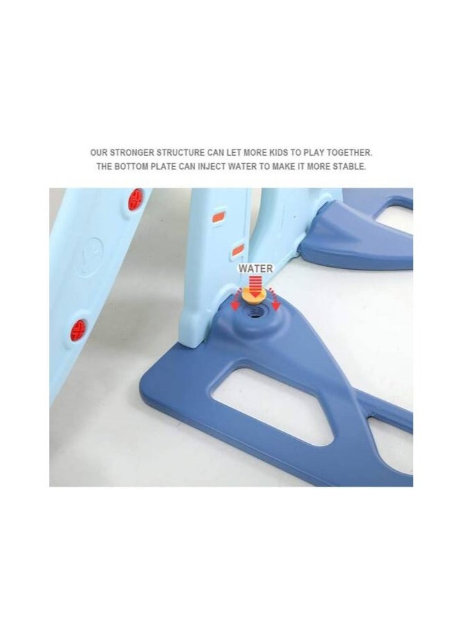 FULL JOY - Rabbit Slide With Swing And Basketball Hoop 3*1.Light Blue - Image 1