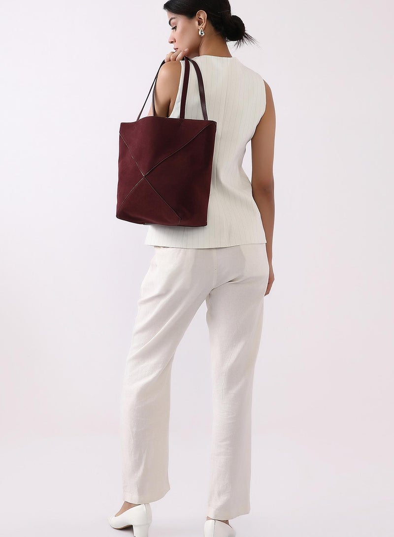 Haute Sauce Solid Zip Lock Regular Suede Hand Bag For Women  - Image 3