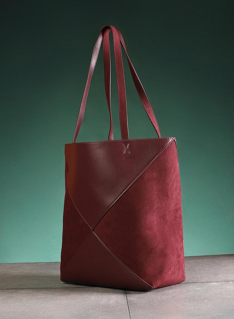 Haute Sauce Solid Zip Lock Regular Suede Hand Bag For Women  - Image 1