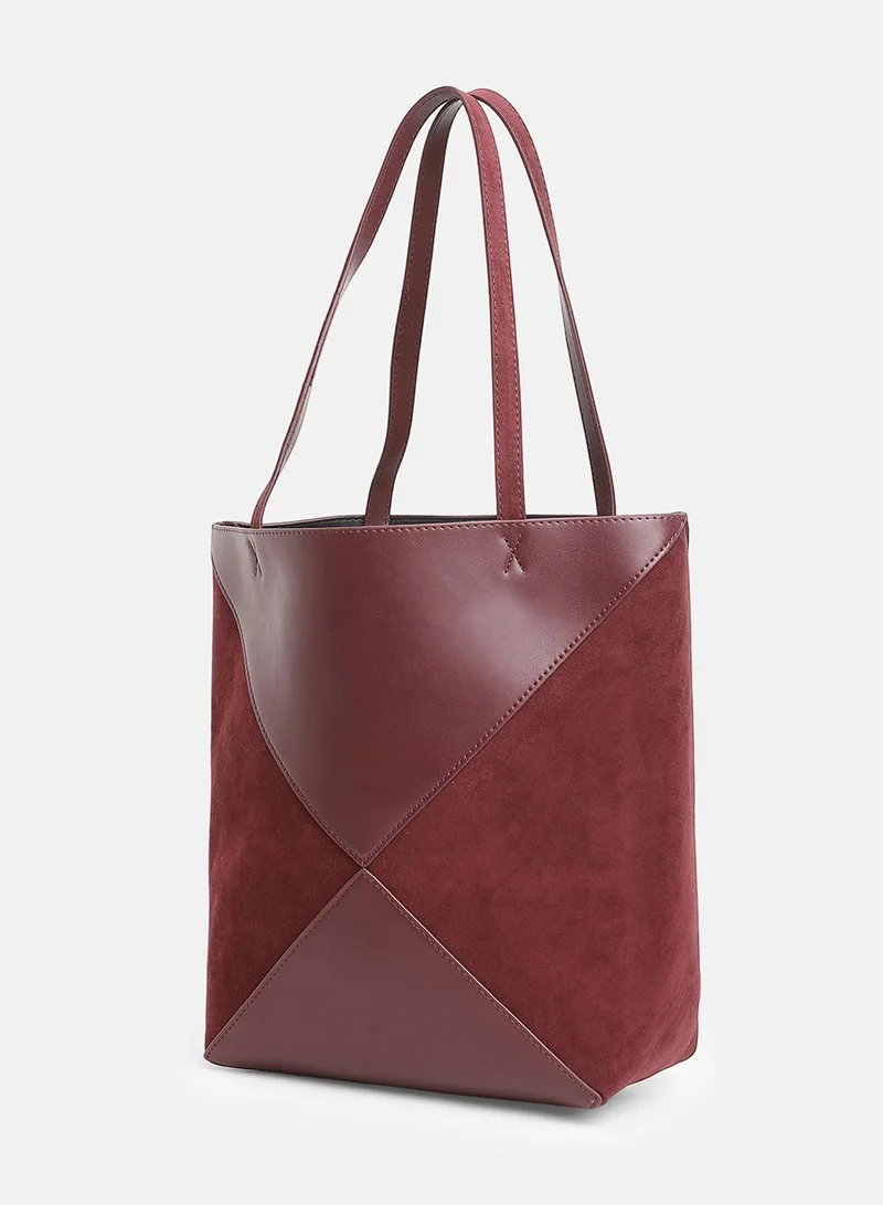 Haute Sauce Solid Zip Lock Regular Suede Hand Bag For Women