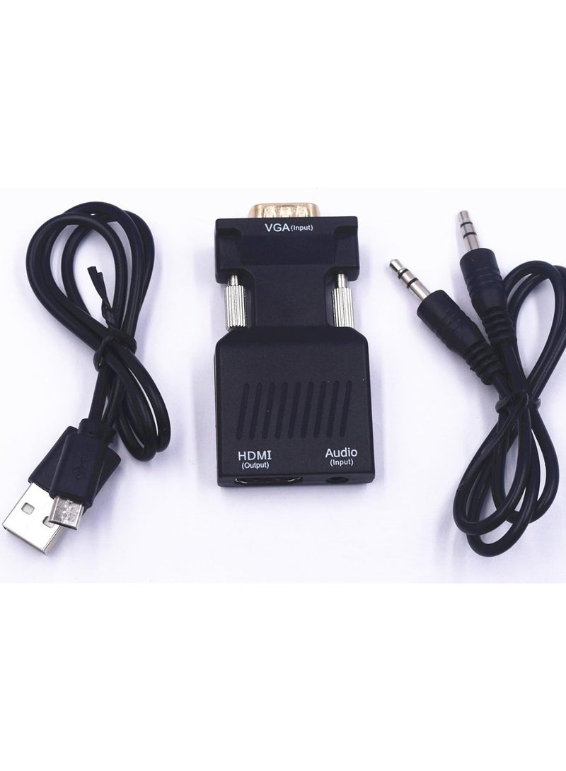 🔹 VGA to HDMI Converter with Audio – 1080P HD Active Adapter for PC, TV, Laptop & Projector** - Image 1