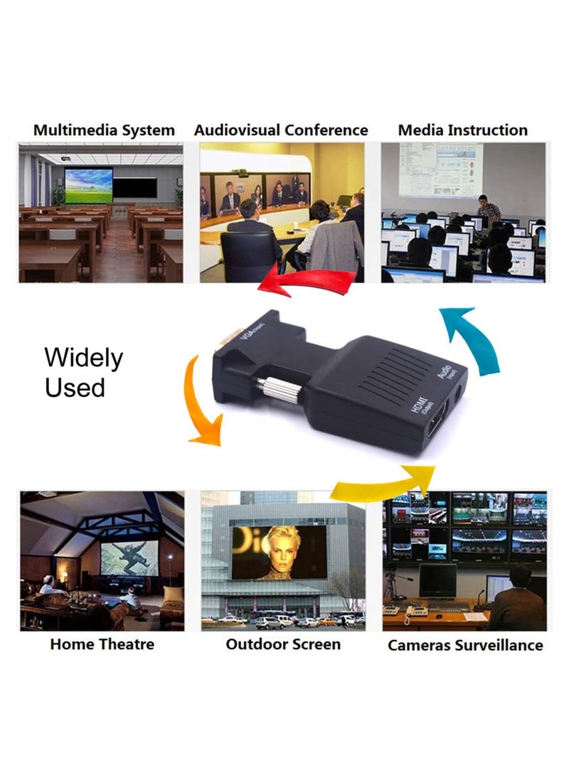🔹 VGA to HDMI Converter with Audio – 1080P HD Active Adapter for PC, TV, Laptop & Projector** - Image 4