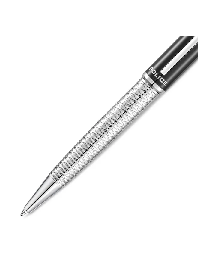 Police Black Aptos Enamel Barrel Twist Ballpoint Pen for Men, Blue Ink for Men | Best Price UAE