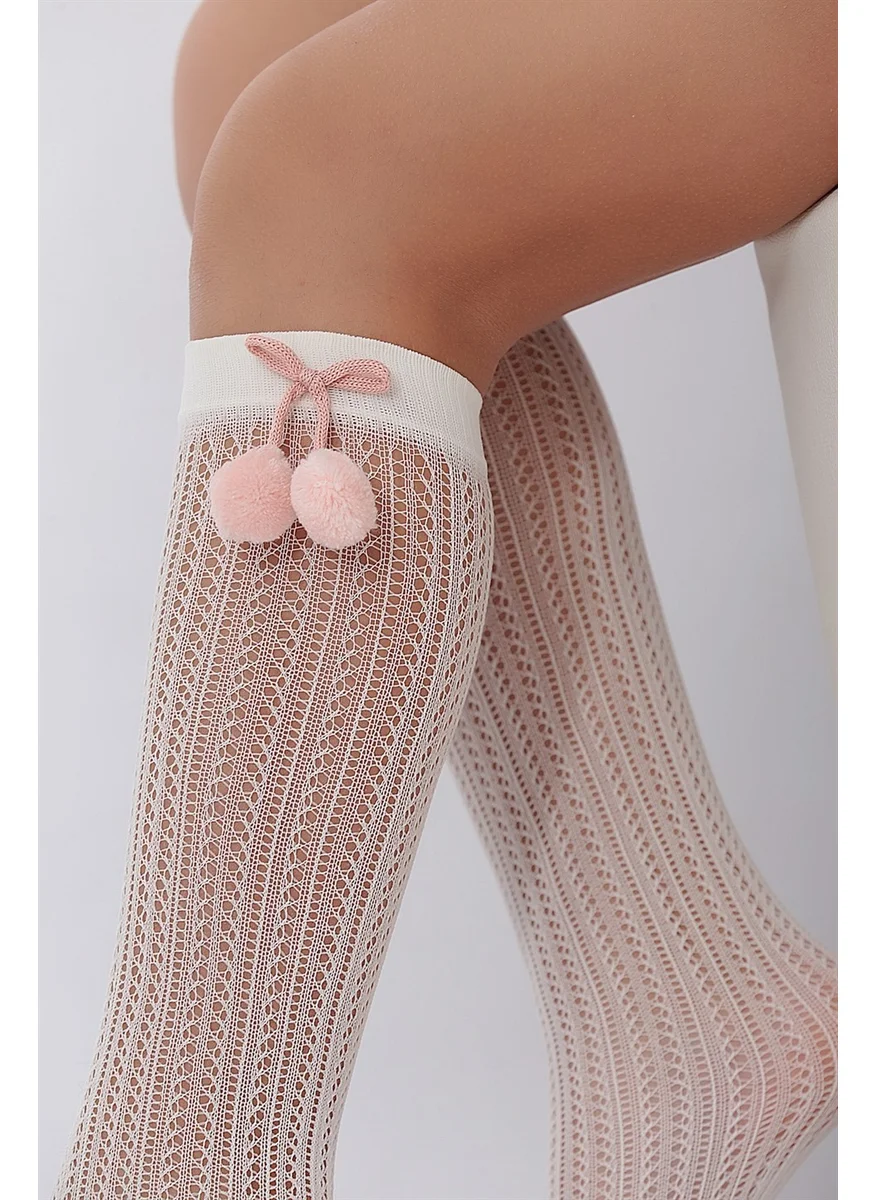 دايمود Fairy Pompom Fishnet Kids Knee High Socks